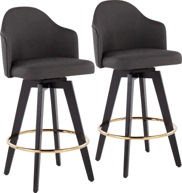 Sandron I Charcoal Counter Height Stool, Set of 2
