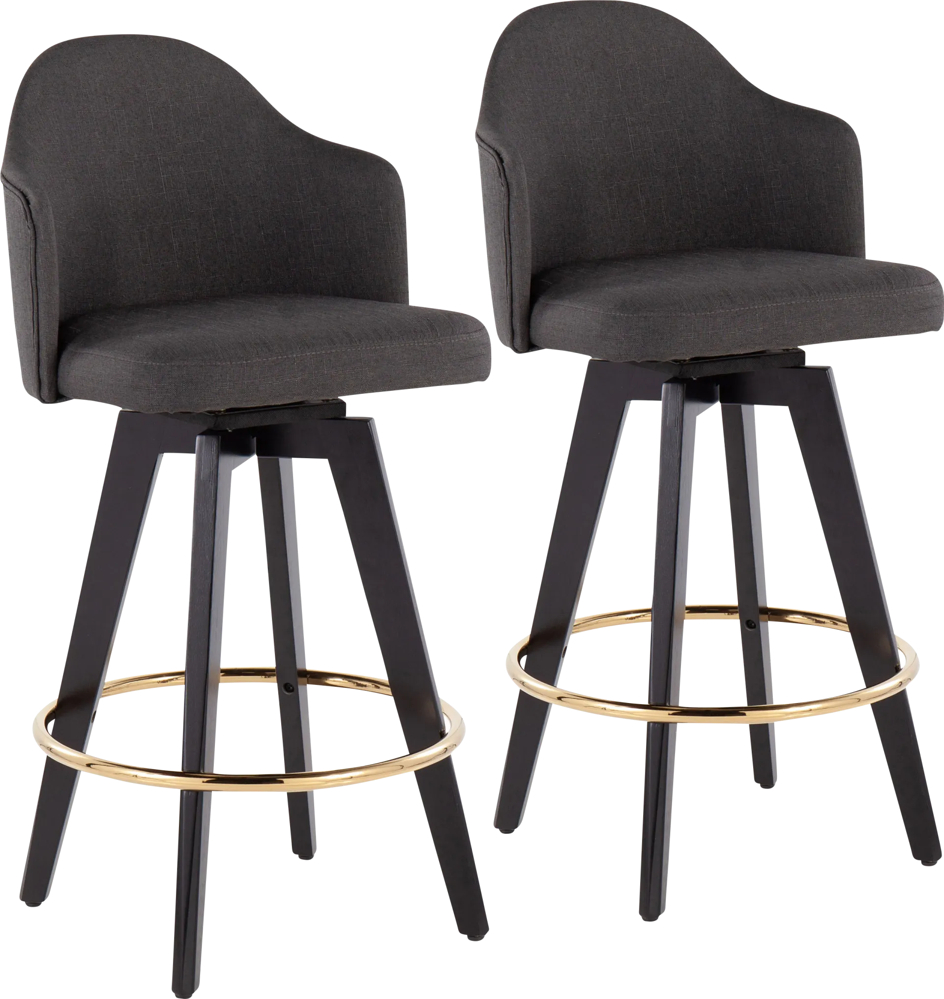Sandron I Charcoal Counter Height Stool, Set of 2 - Image 1
