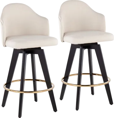 Sandron I Cream Counter Height Stool, Set of 2