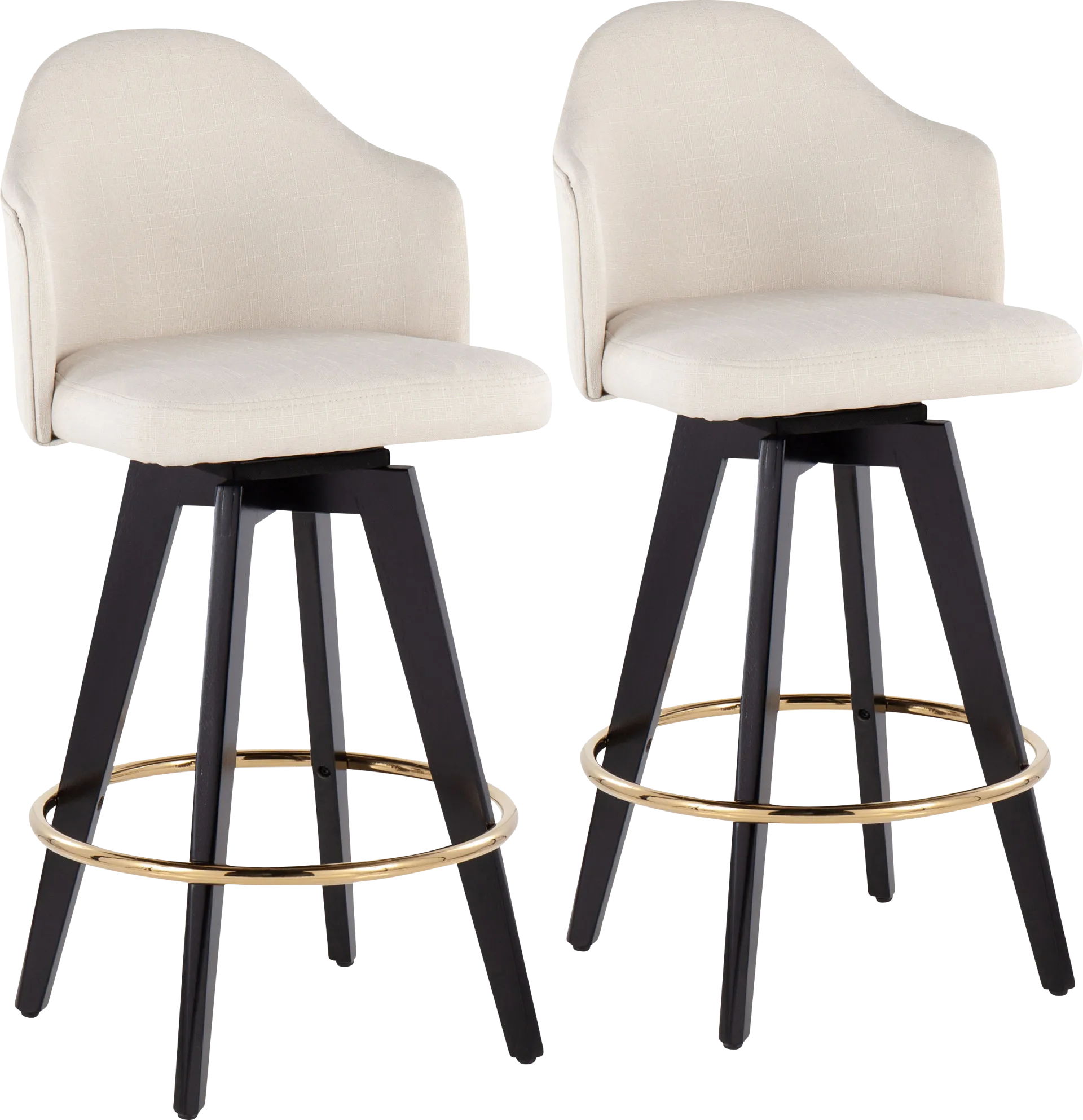 Sandron I Cream Counter Height Stool, Set of 2 - Image 1