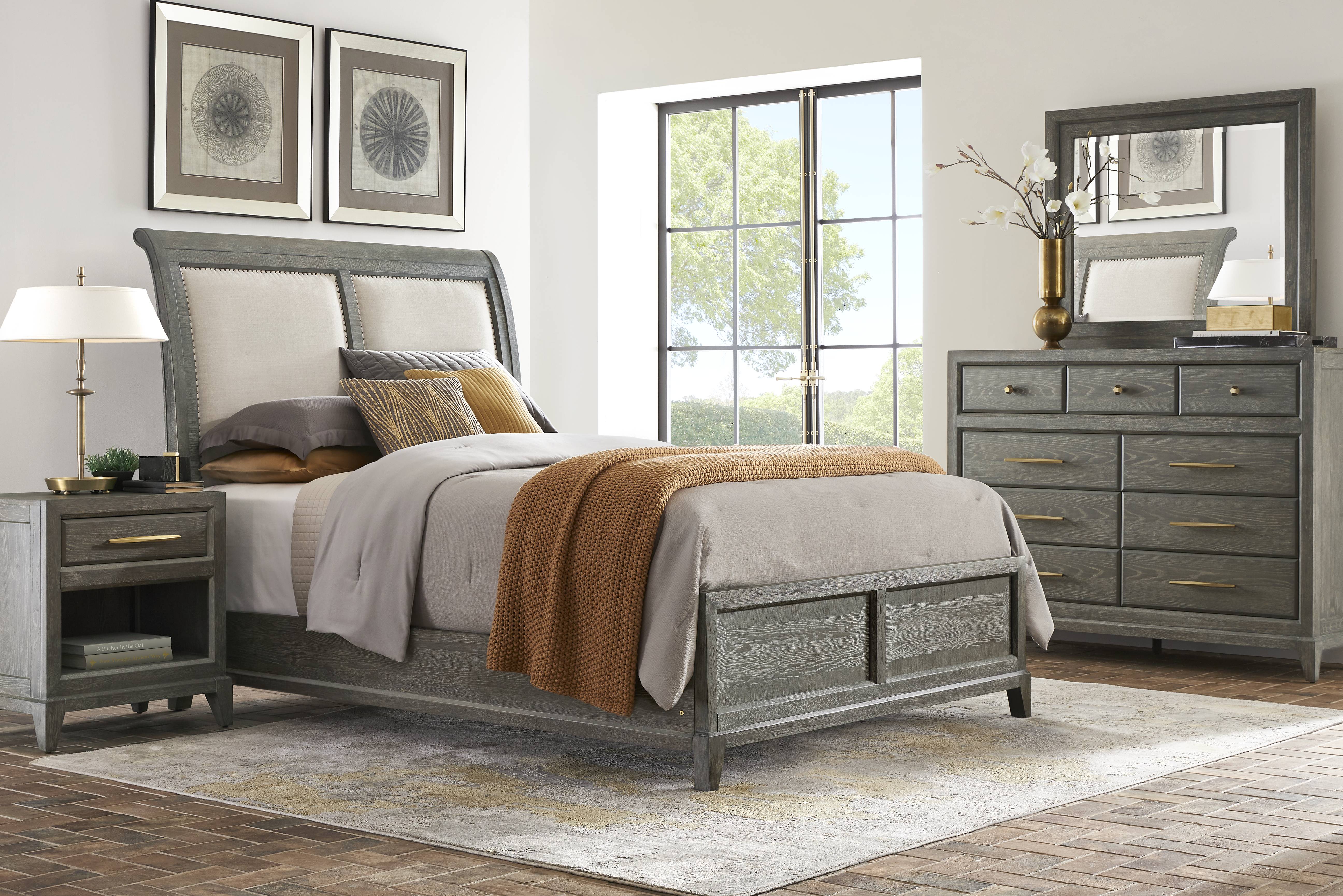 Kailey Park Charcoal 7 Pc Queen Sleigh Bedroom - Thumbnail - Image 2