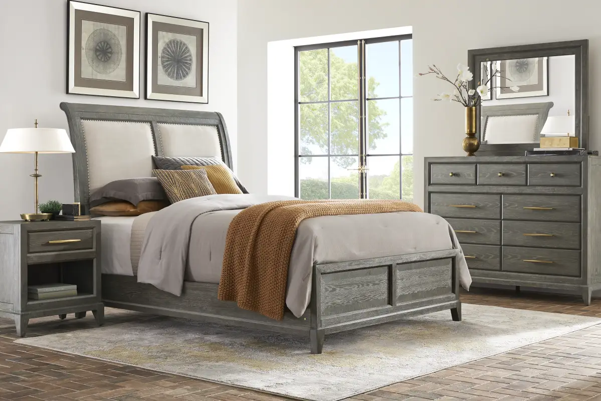 Kailey Park Charcoal 3 Pc Queen Sleigh Bed