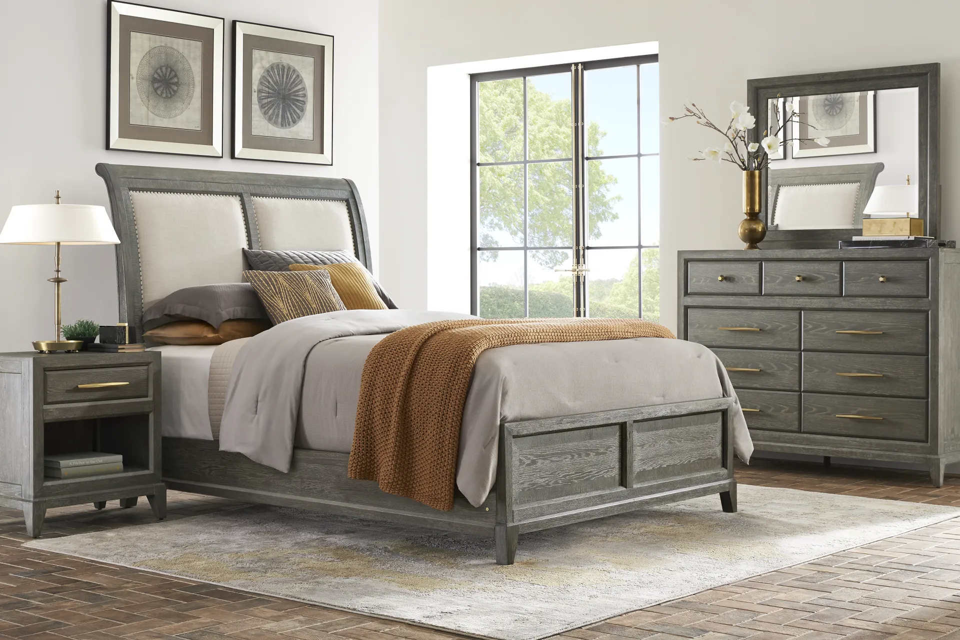Kailey Park Charcoal 3 Pc Queen Sleigh Bed - Image 1