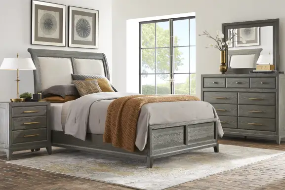 Kailey Park Charcoal 3 Pc Queen Panel Bed