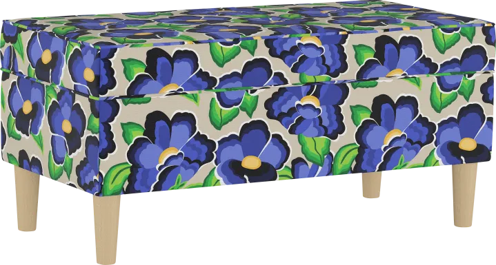 Pladson II Dark Blue Storage Bench