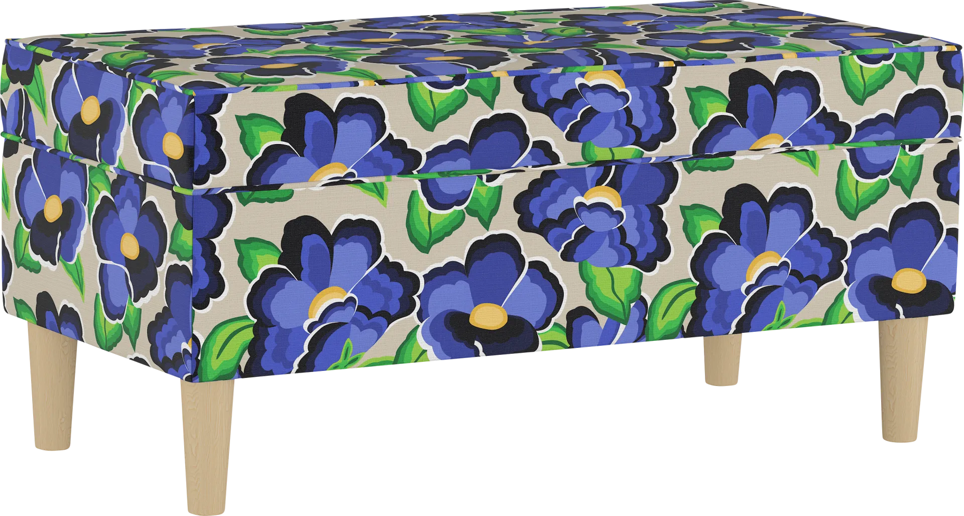 Pladson II Dark Blue Storage Bench - Image 1