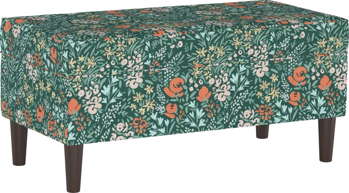 Ralson II Dark Green Storage Bench