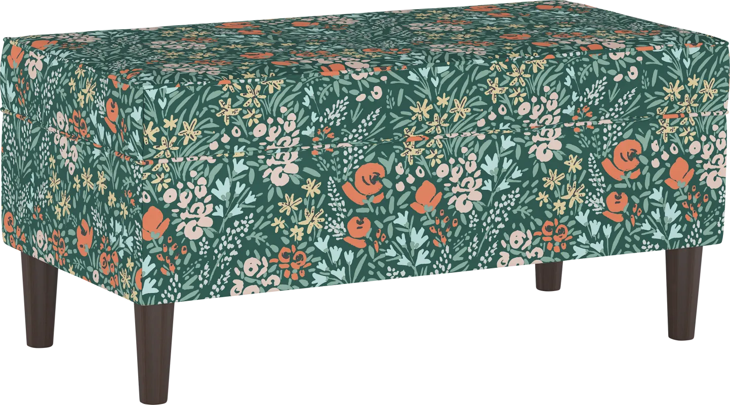 Ralson II Dark Green Storage Bench