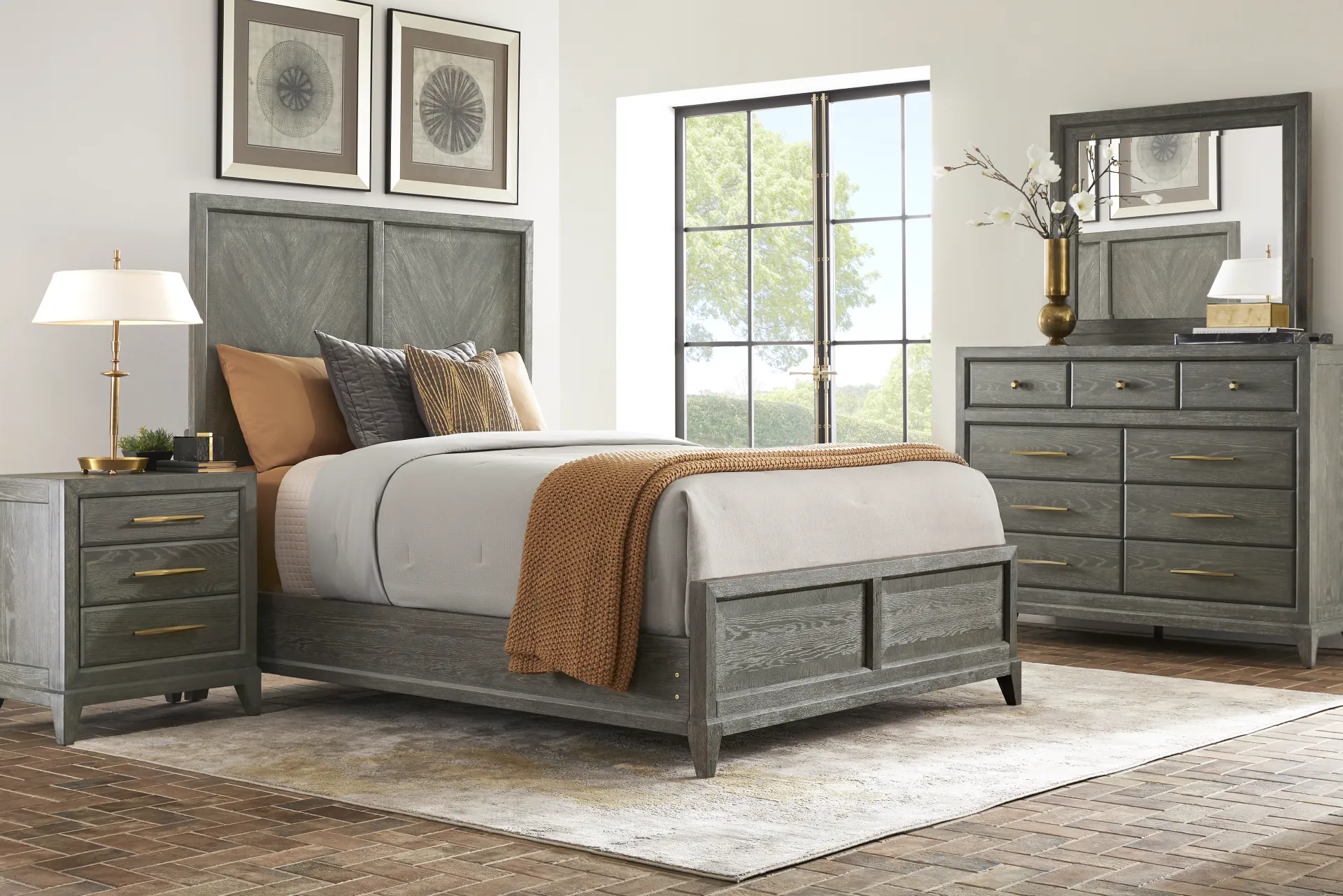 Kailey Park Charcoal 7 Pc King Sleigh Bedroom - Image 2