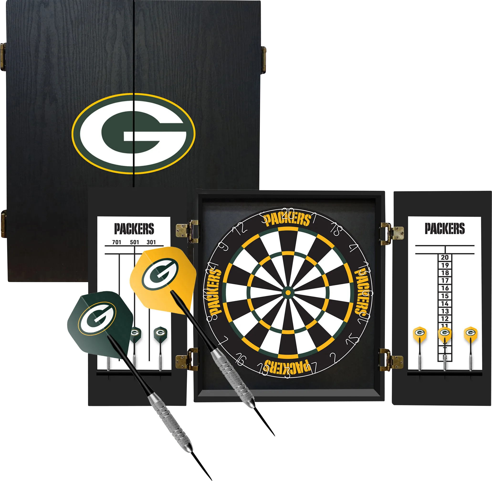 Green Bay Packers Black Dartboard Set - Thumbnail - Image 1