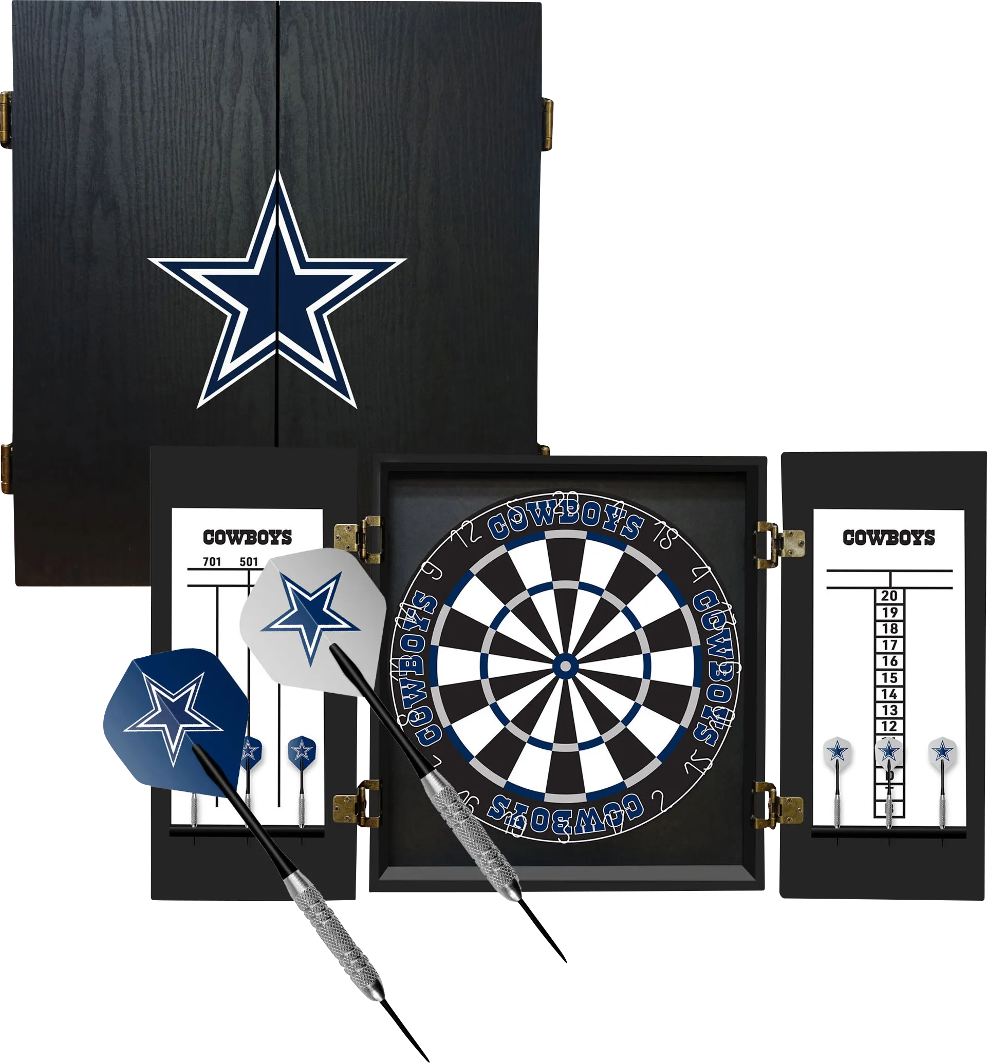 Dallas Cowboys Black Dartboard Set - Thumbnail - Image 1