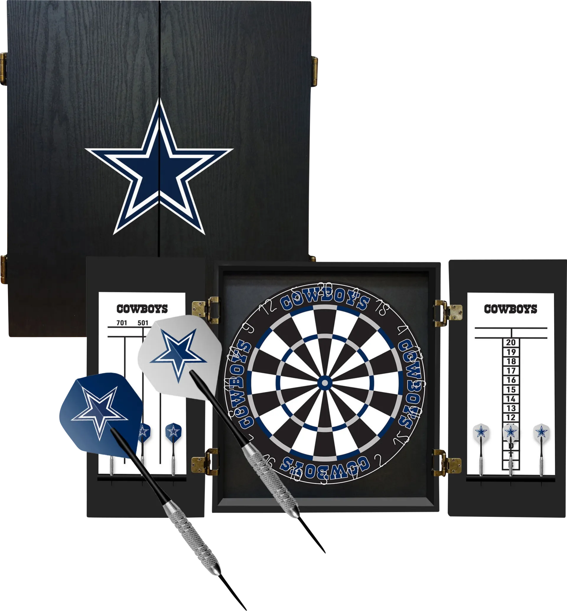 Dallas Cowboys Black Dartboard Set - Image 1
