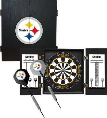 Pittsburgh Steelers Black Dartboard Set