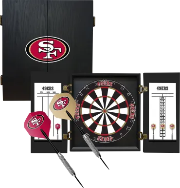 San Francisco 49ers Black Dartboard Set