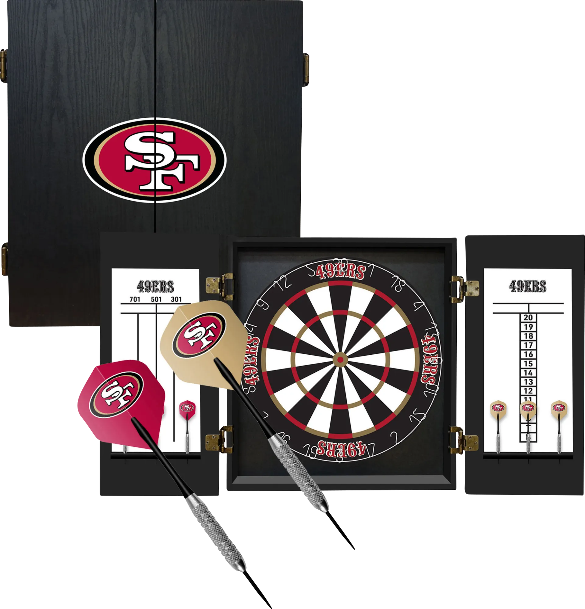 San Francisco 49ers Black Dartboard Set - Image 1