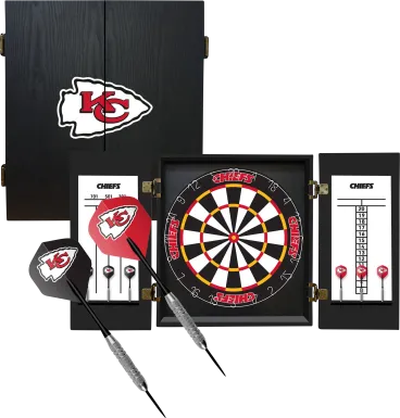 Kansas City Chiefs Black Dartboard Set