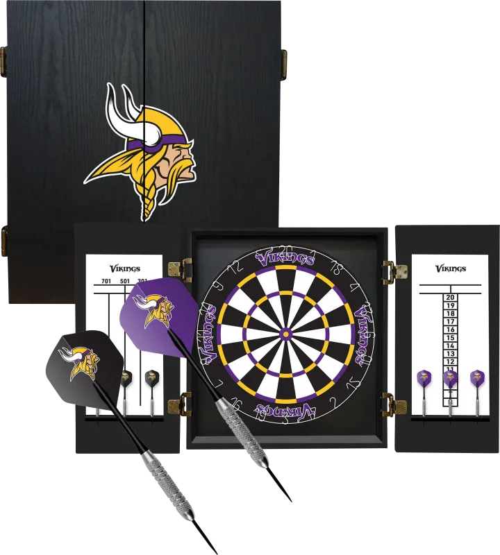 Minnesota Vikings Black Dartboard Set