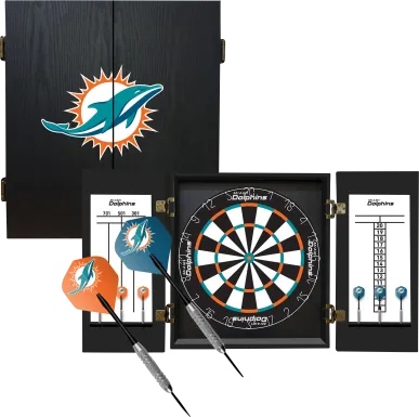 Miami Dolphins Black Dartboard Set