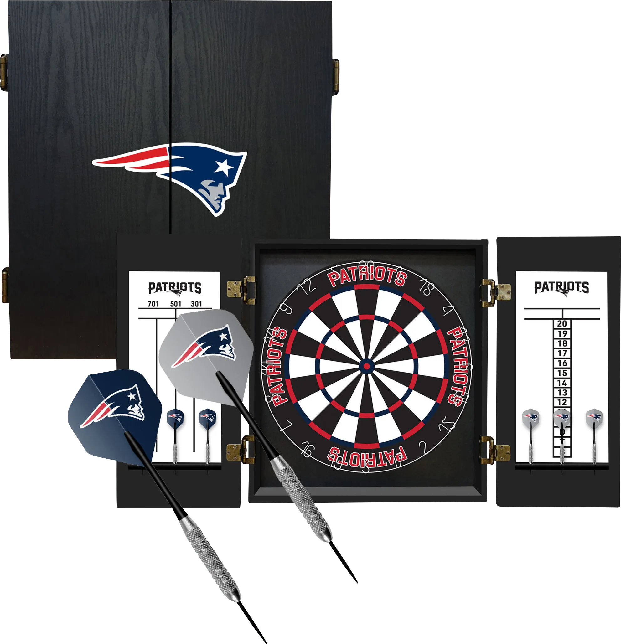New England Patriots Black Dartboard Set - Thumbnail - Image 1