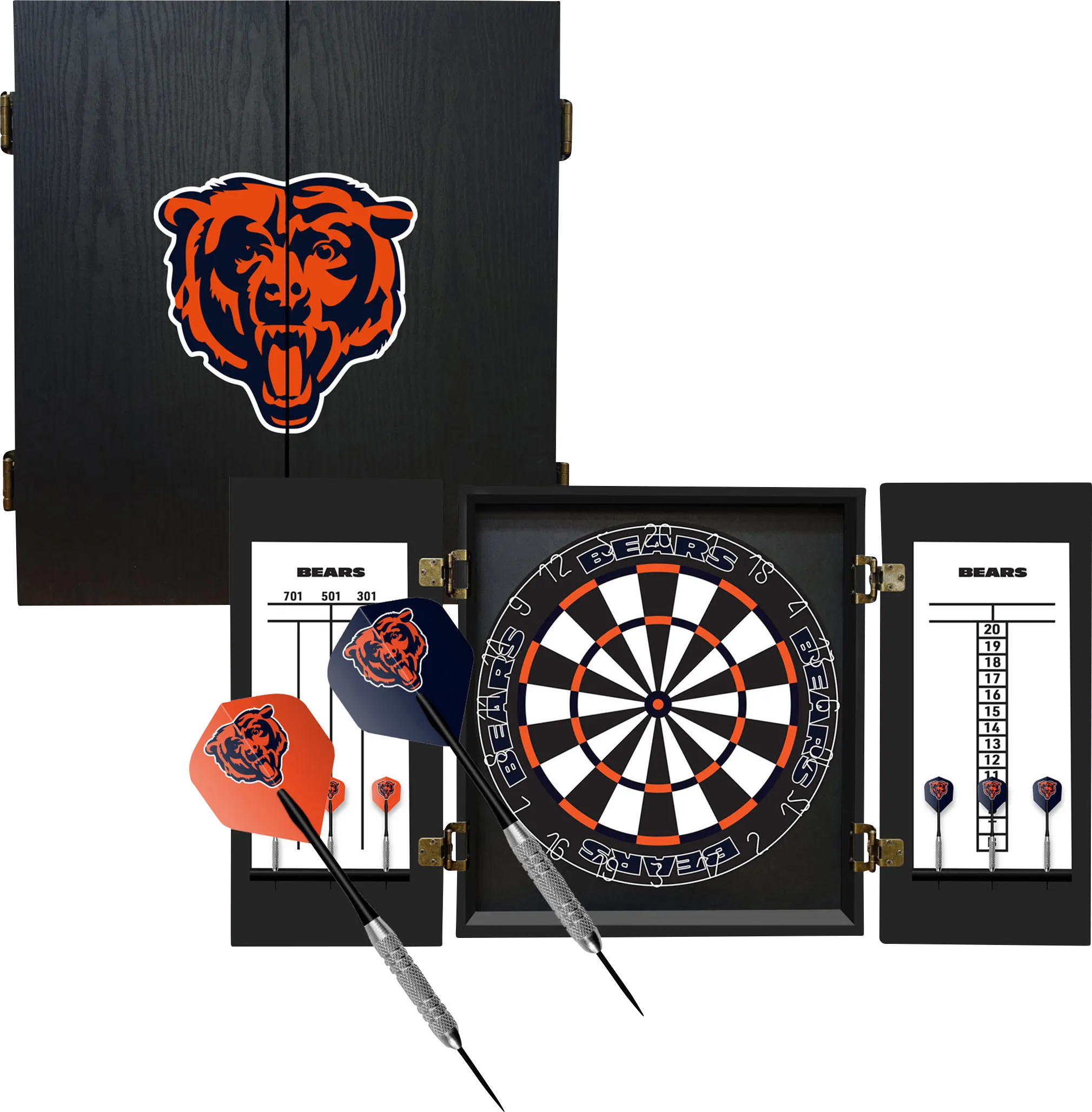 Chicago Bears Black Dartboard Set