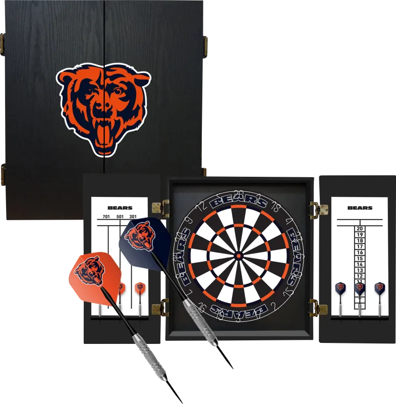 Chicago Bears Black Dartboard Set