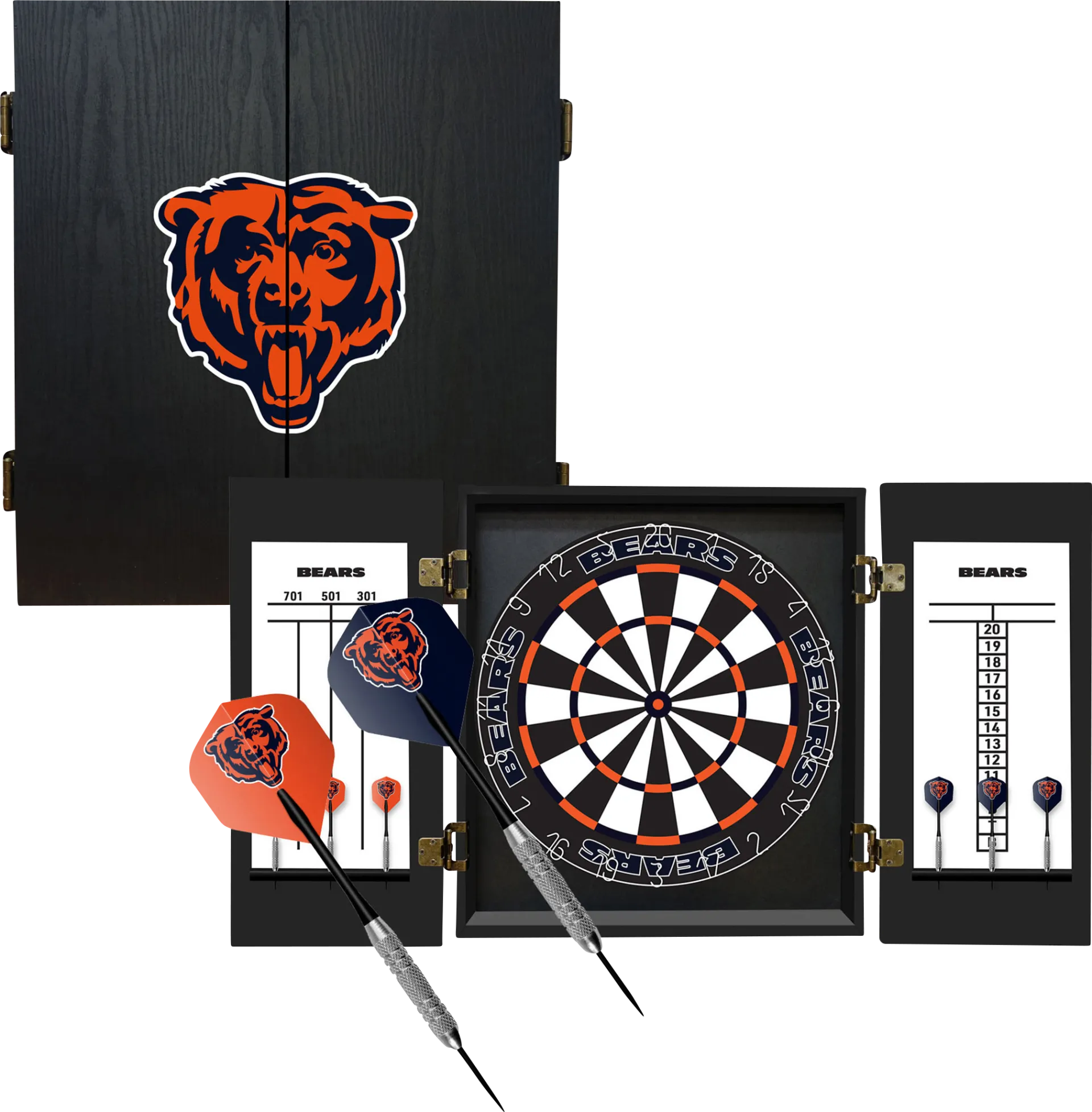 Chicago Bears Black Dartboard Set - Image 1
