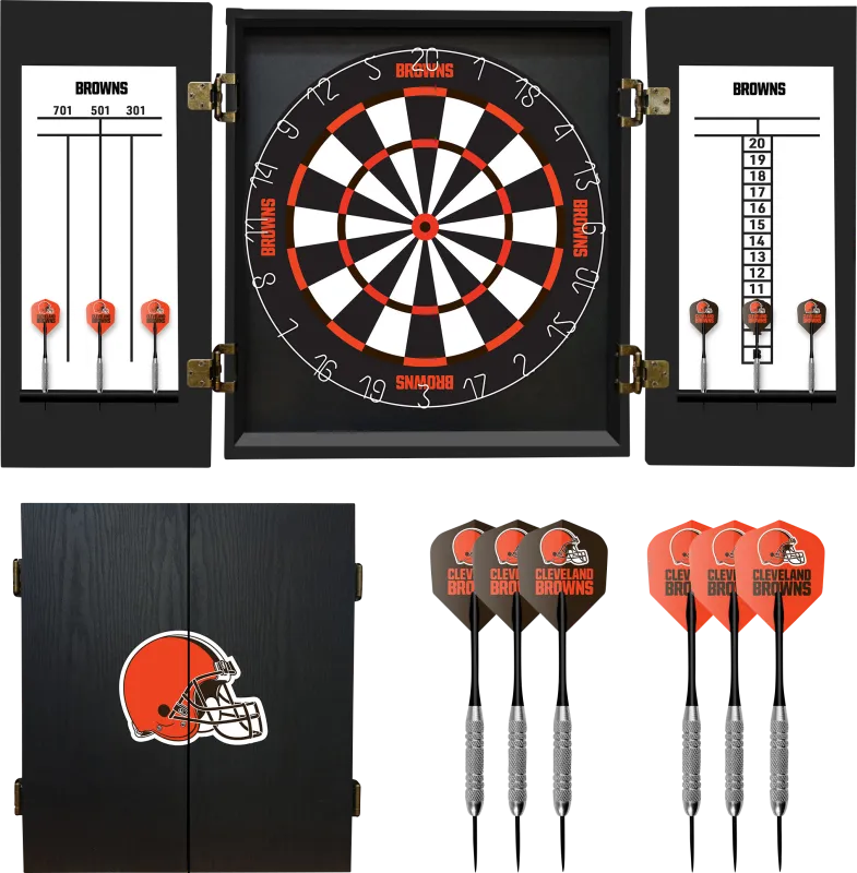 Cleveland Browns Black Dartboard Set