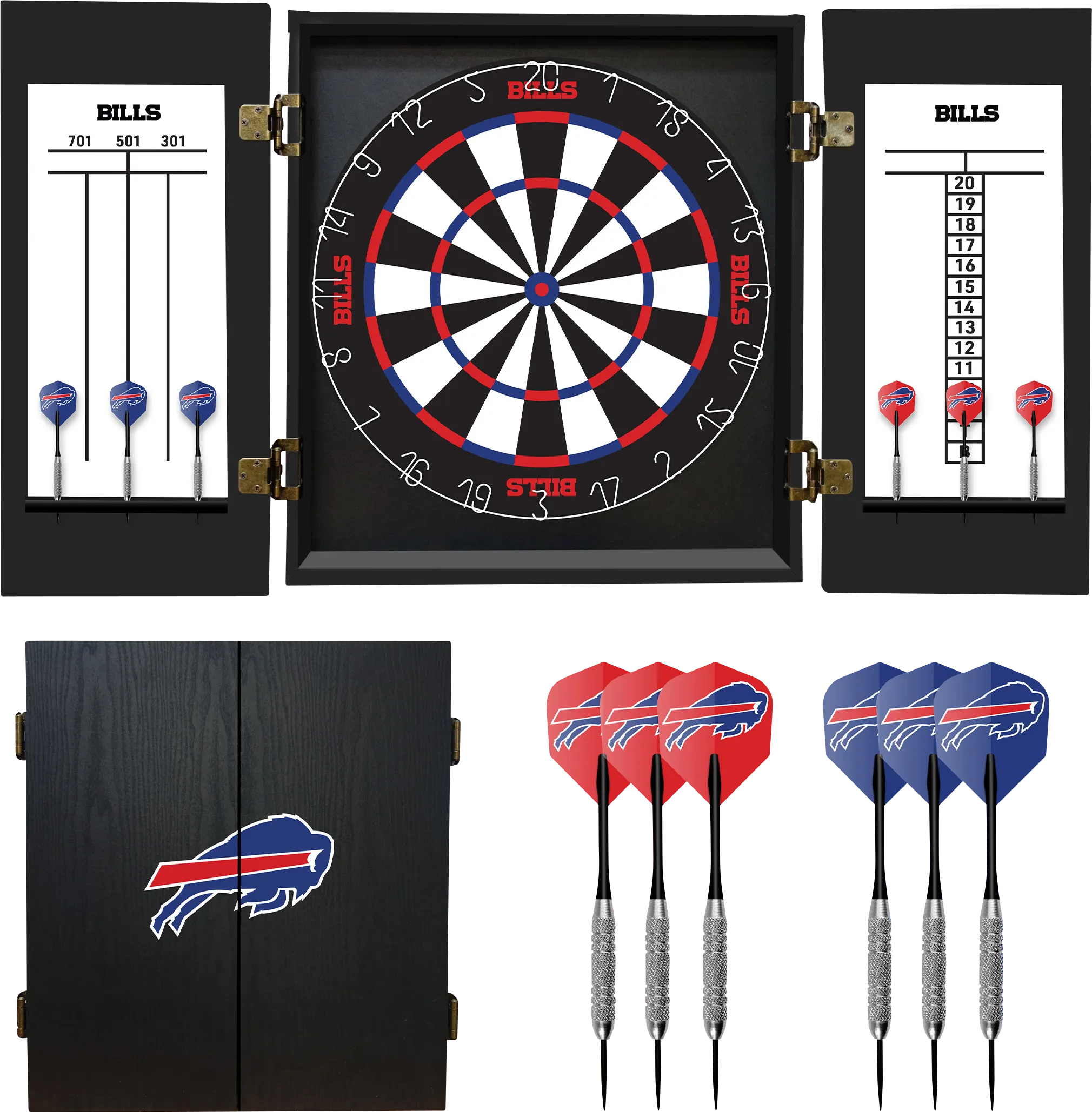 Buffalo Bills Black Dartboard Set - Thumbnail - Image 1