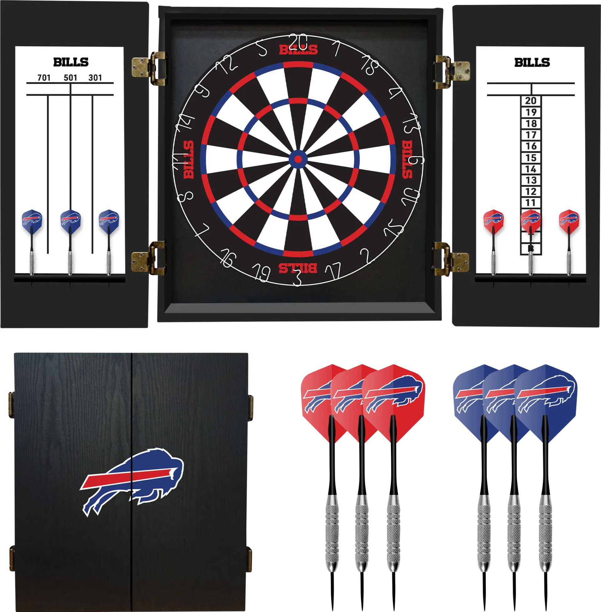Buffalo Bills Black Dartboard Set - Image 1