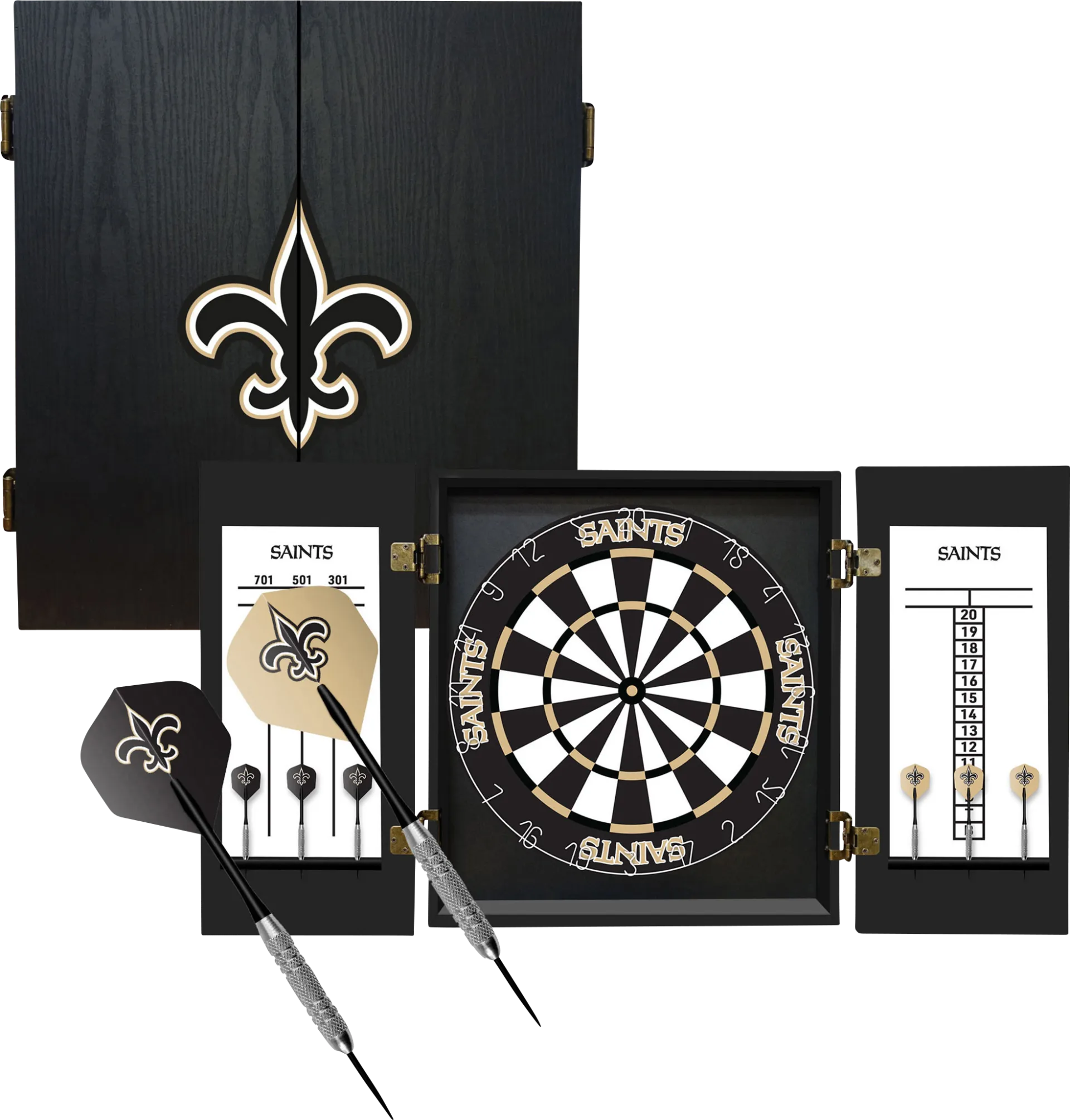 New Orleans Saints Black Dartboard Set - Image 1