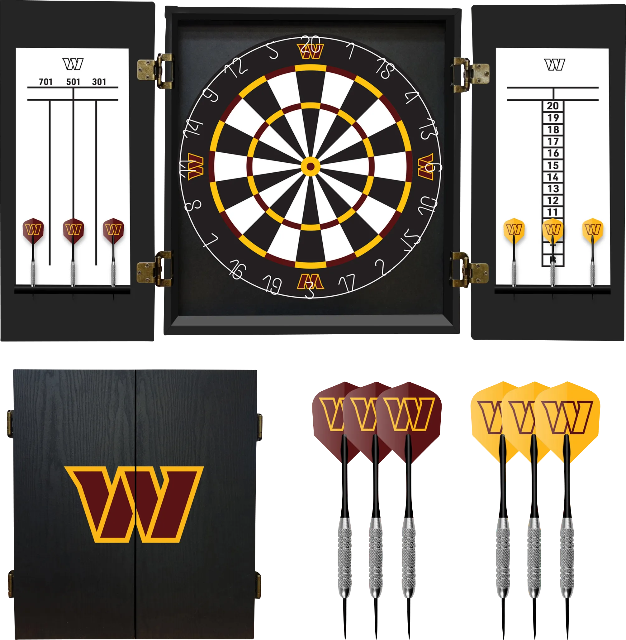 Washington Commanders Black Dartboard Set