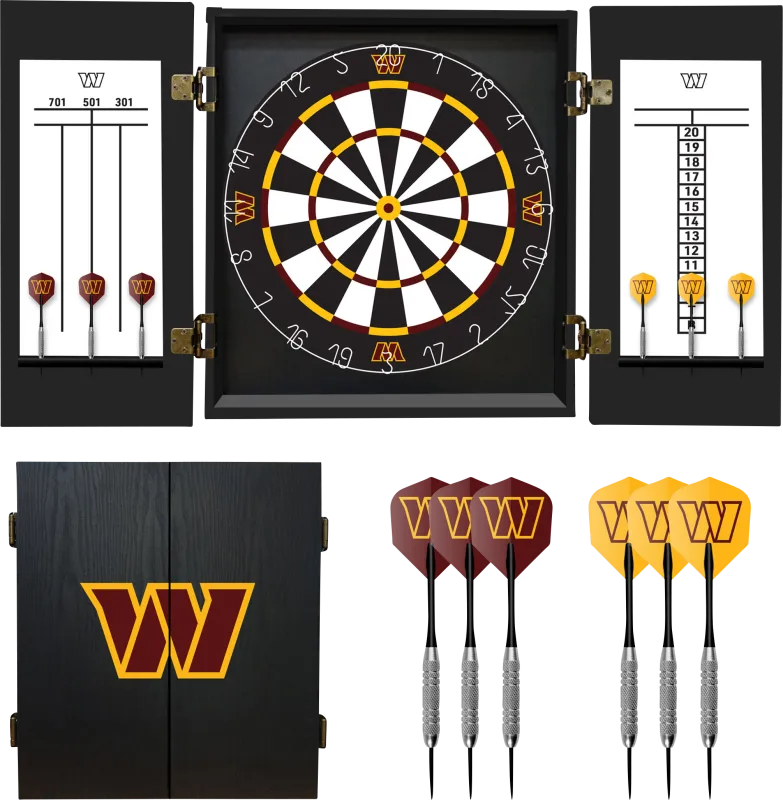 Washington Commanders Black Dartboard Set
