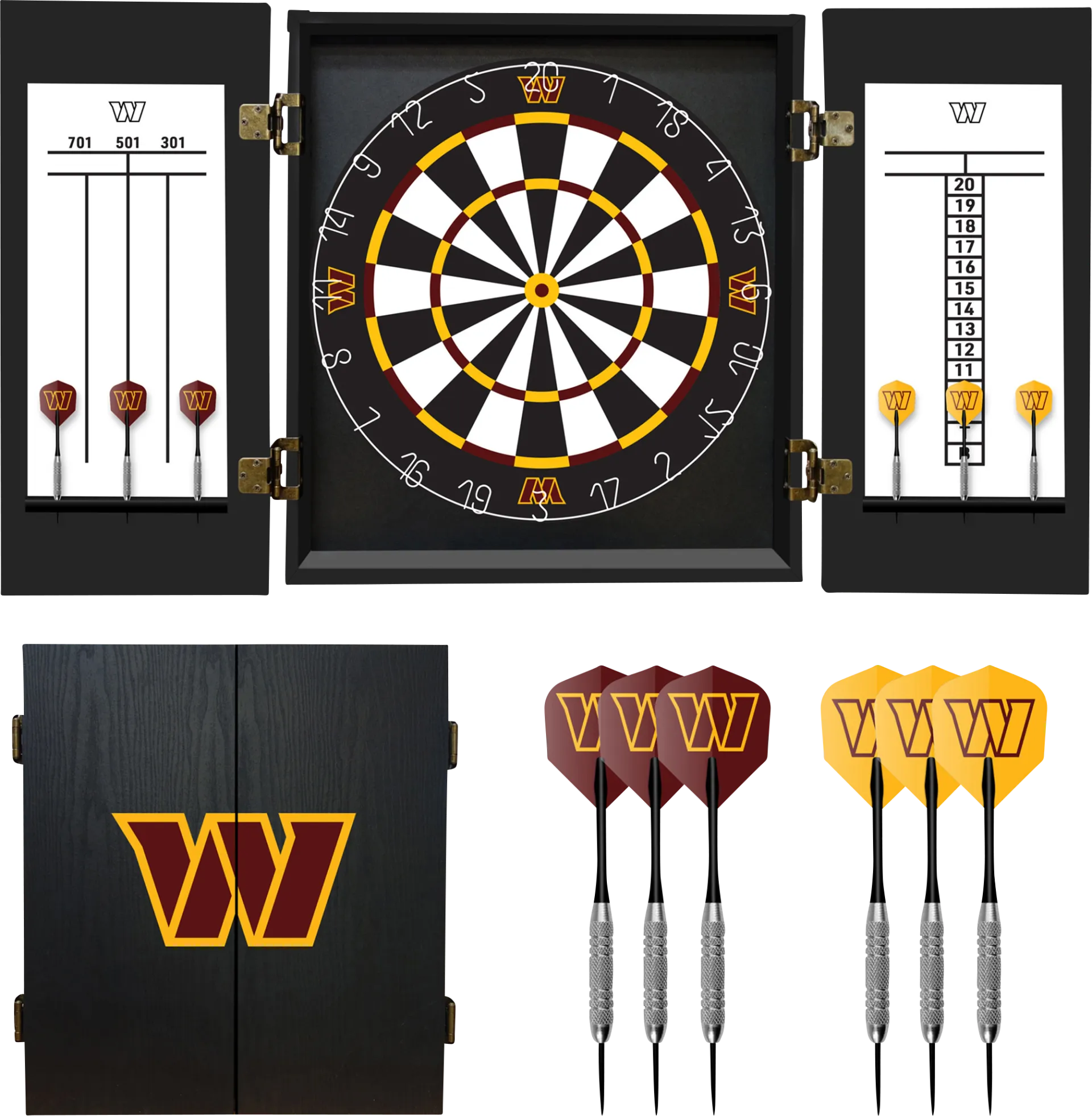 Washington Commanders Black Dartboard Set - Image 1