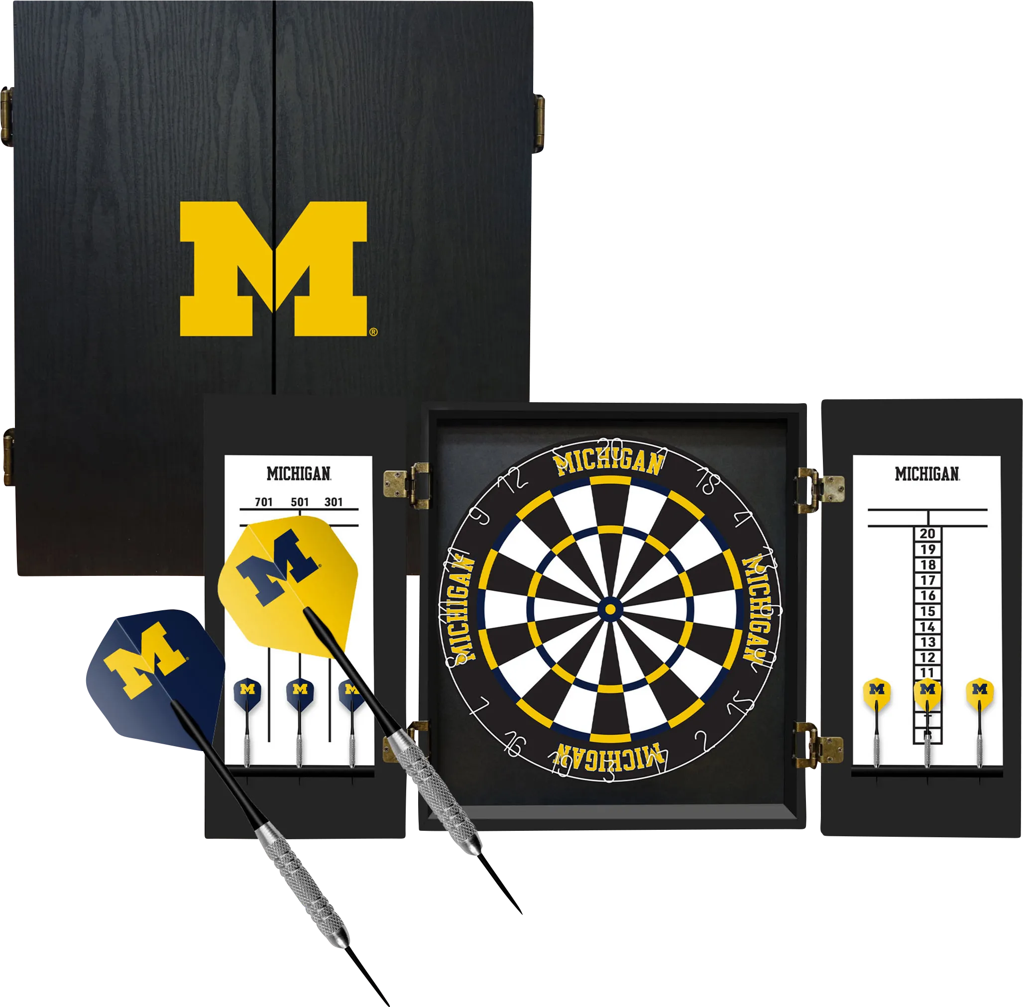University of Michigan Black Dartboard Set - Thumbnail - Image 1