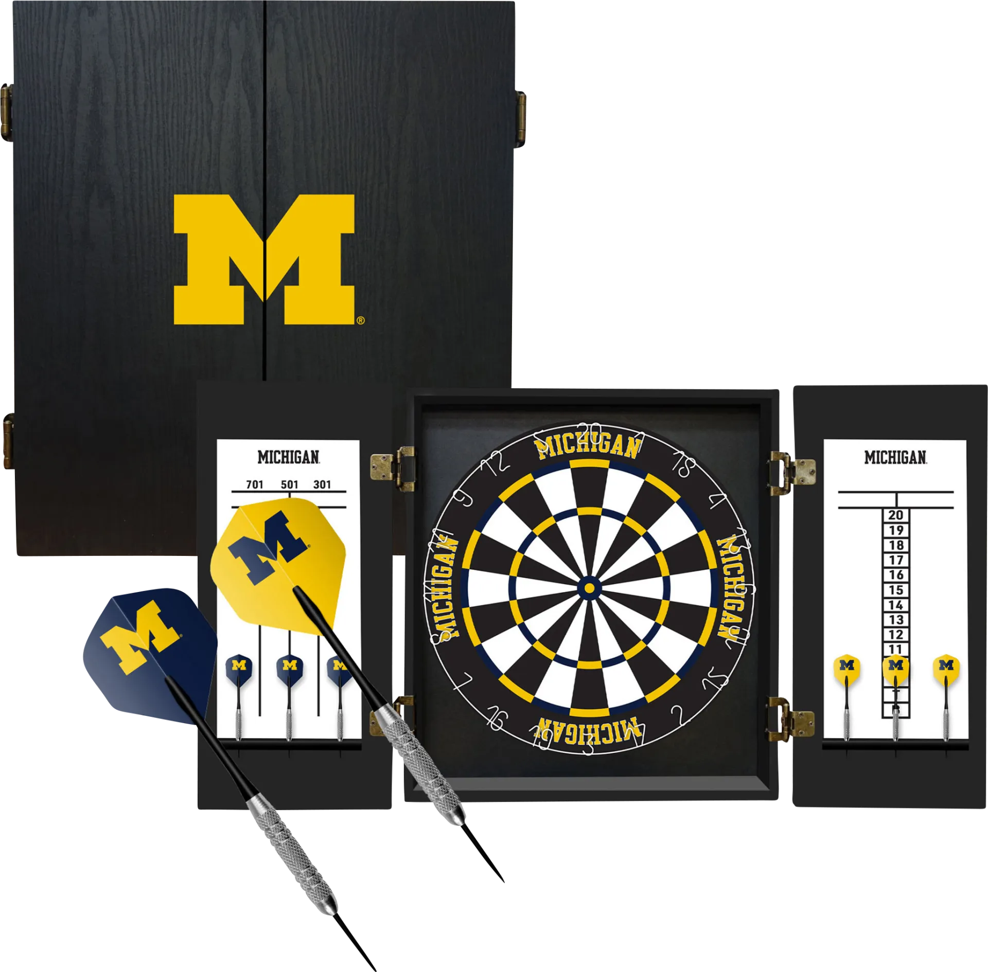 University of Michigan Black Dartboard Set - Image 1