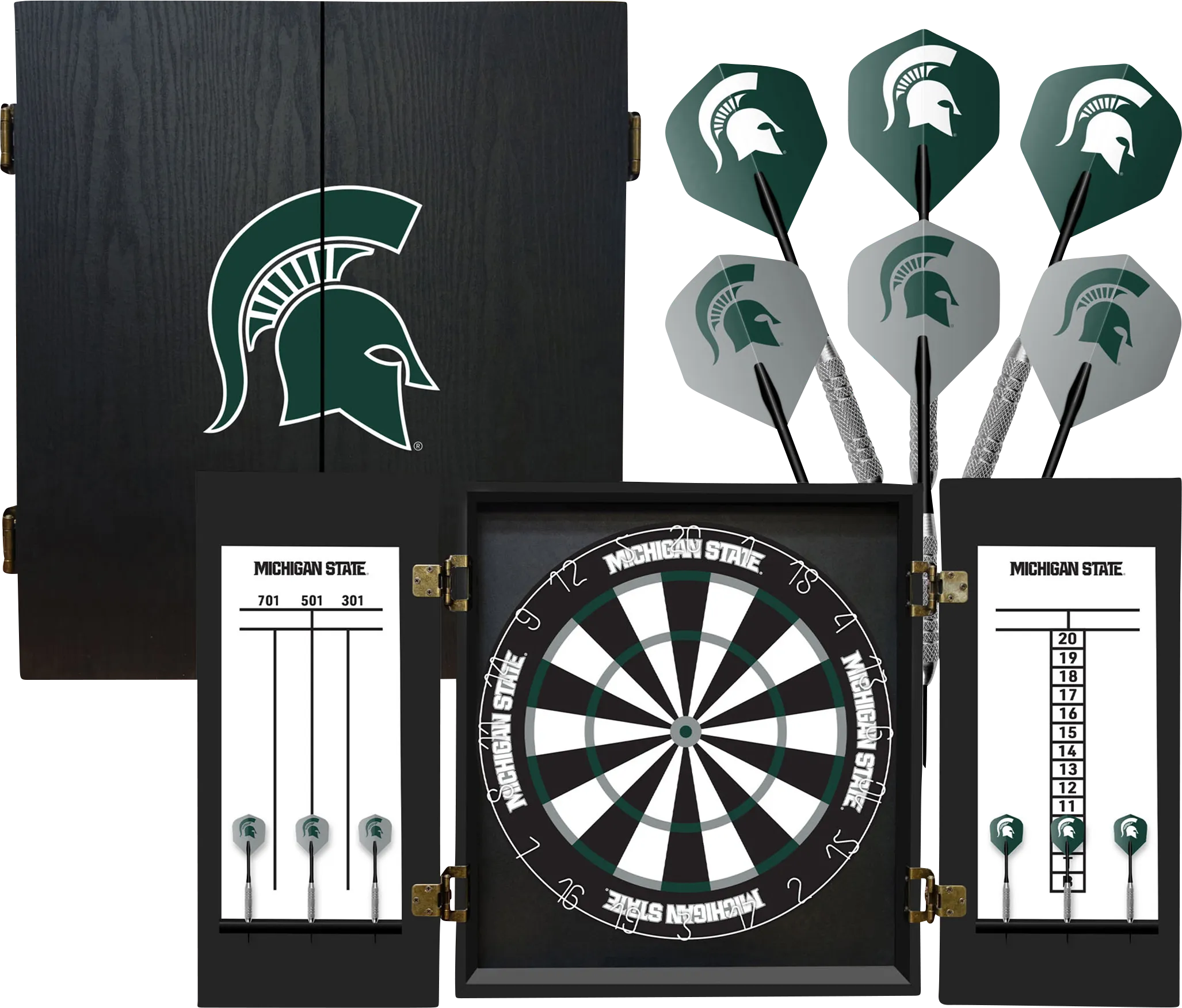 Michigan State Black Dartboard Set - Thumbnail - Image 1