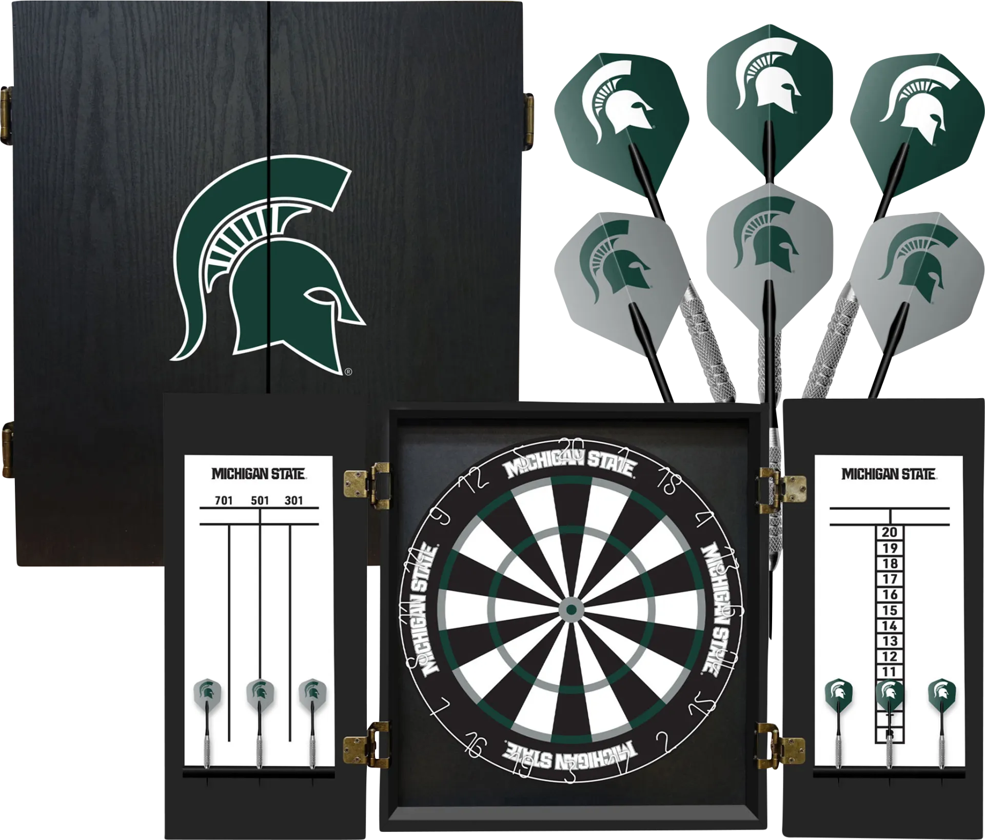 Michigan State Black Dartboard Set - Image 1