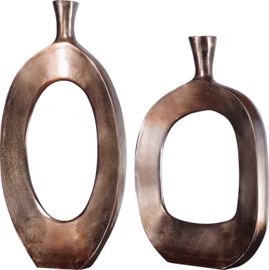 Darrio Bronze Vase, Set of 2