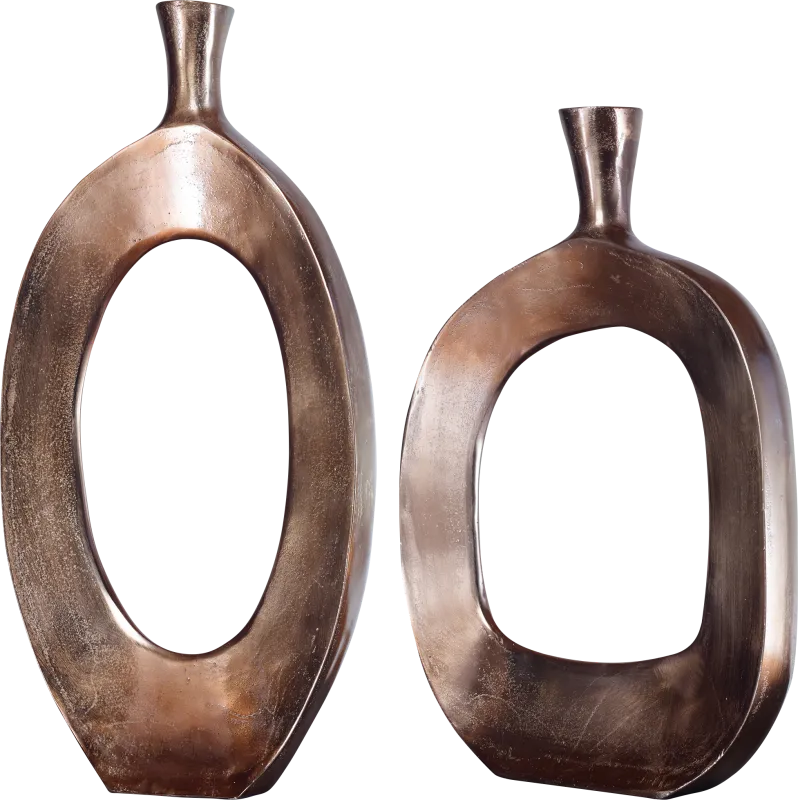 Darrio Bronze Vase, Set of 2