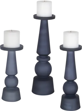 Jionna Blue Candle Holder, Set of 3