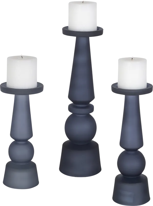 Jionna Blue Candle Holder, Set of 3
