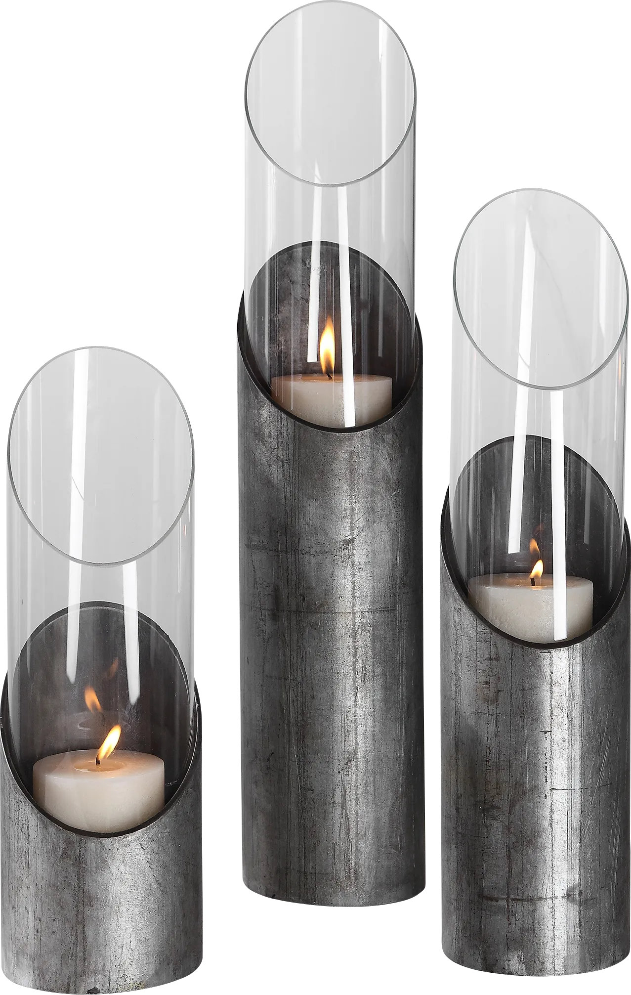 Saraya Silver Candle Holder, Set of 3