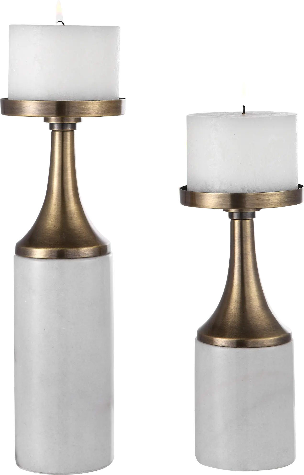 Catarine White Candle Holder, Set of 2