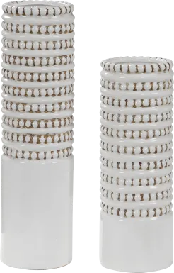 Volpe White Vase, Set of 2