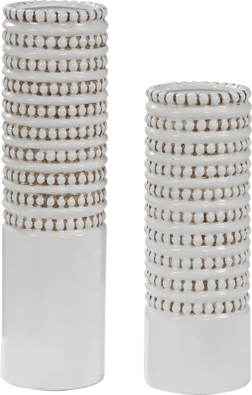 Volpe White Vase, Set of 2