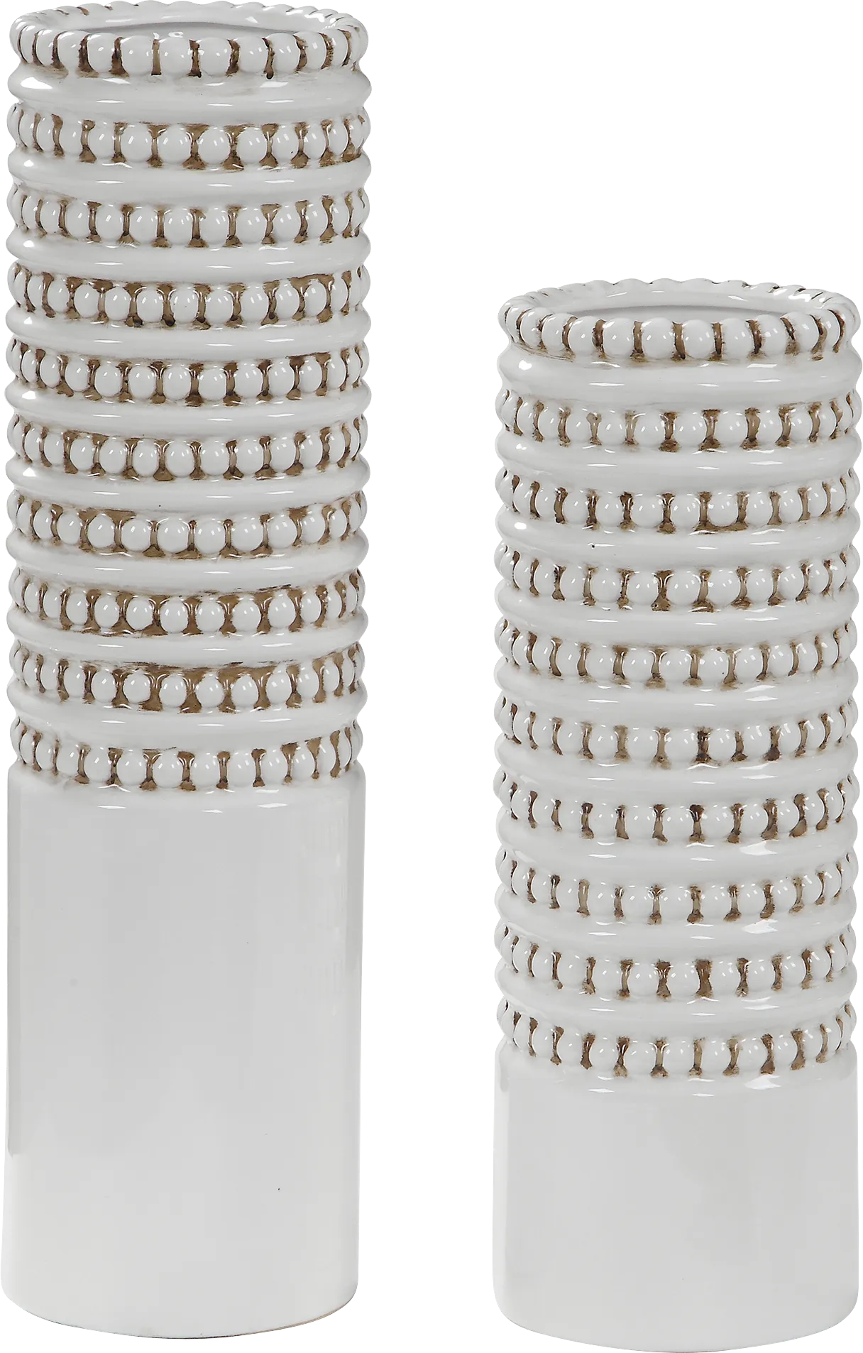 Volpe White Vase, Set of 2 - Image 1