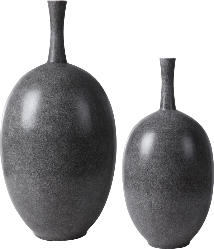 Rubino Gray Vase, Set of 2