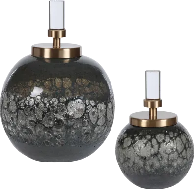 Fiorella Blue Decor Bottle, Set of 2