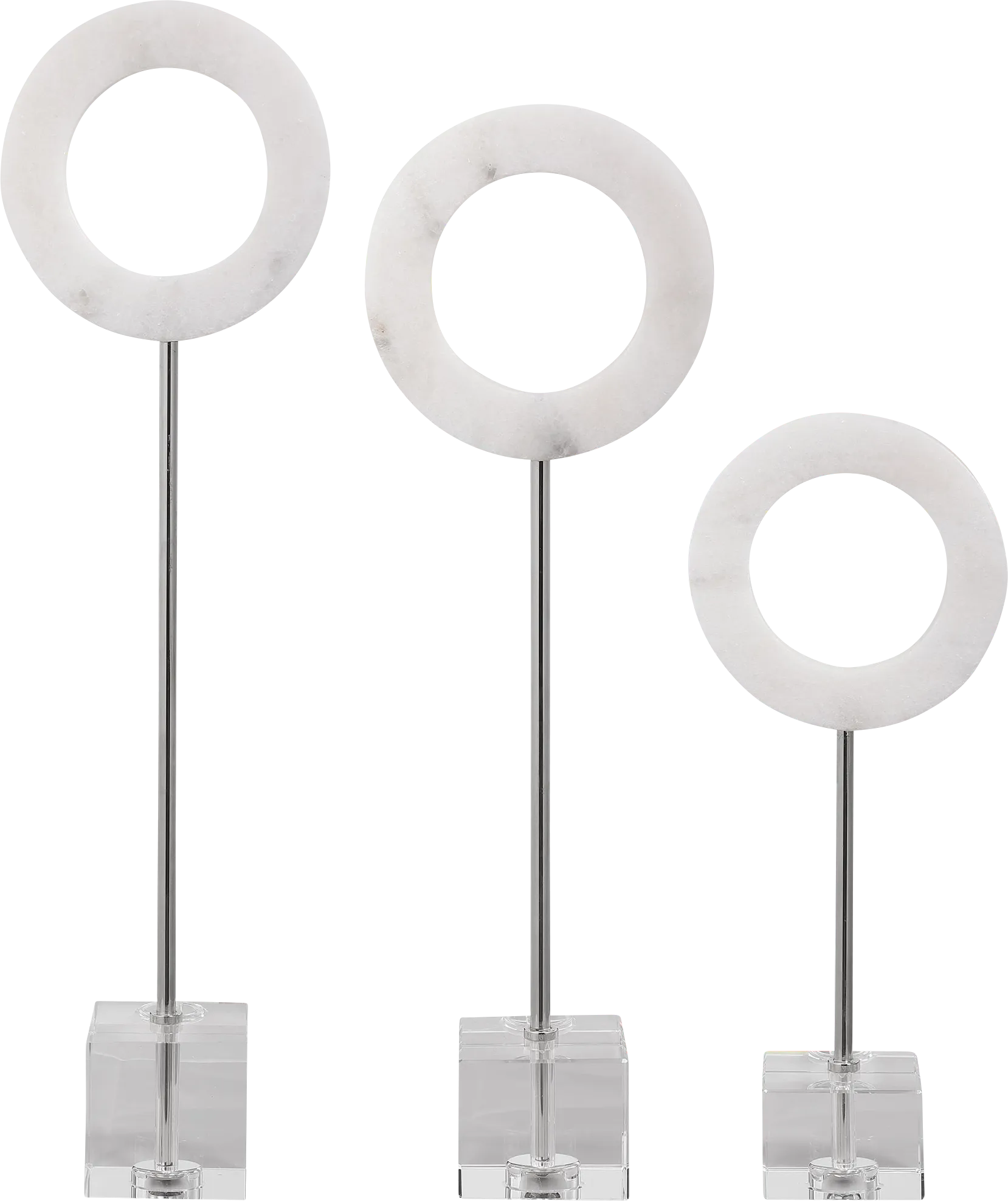 Abraina White Sculpture, Set of 3 - Thumbnail - Image 1