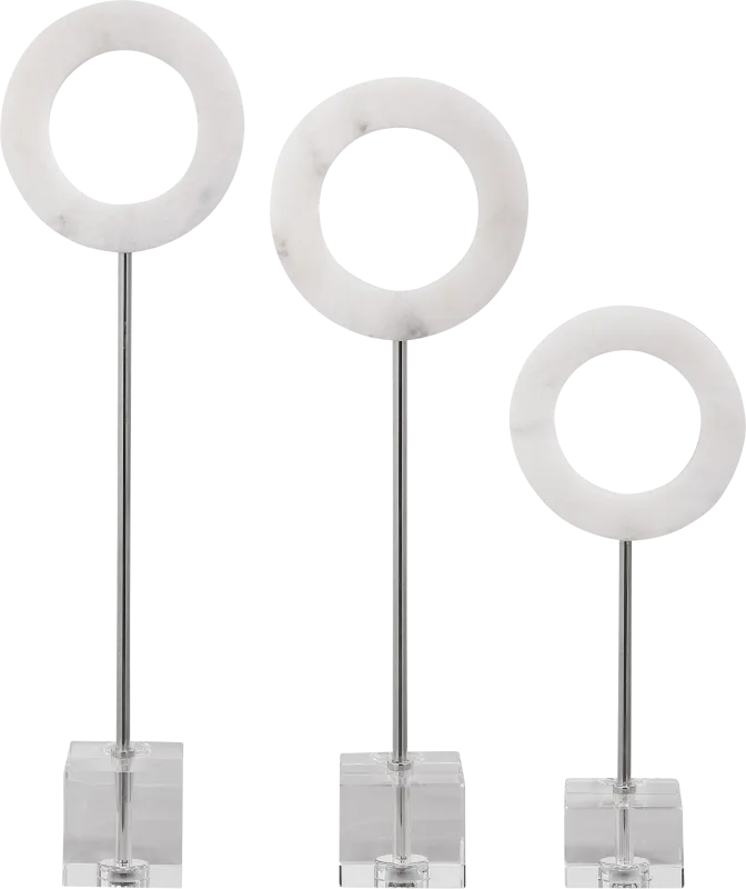 Abraina White Sculpture, Set of 3